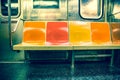 New York City Subway Car Seats Royalty Free Stock Photo
