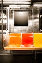 New York City Subway Car Seats Royalty Free Stock Photo