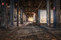 View inside of an old abandoned warehouse Royalty Free Stock Photo