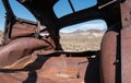 View from the inside, old rusted out car Royalty Free Stock Photo