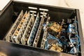 View Inside Old Z80 N.E. Computer Royalty Free Stock Photo