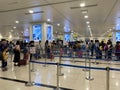 Space inside an airport waiting house, people waiting for check-in procedures - Hanoi, Vietnam April 16, 2019 Royalty Free Stock Photo