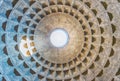 View inside the Pantheon's dome in Rome, Italy Royalty Free Stock Photo