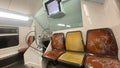 Interior of Paris Metro Train Royalty Free Stock Photo