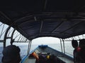 View from inside the passenger boat.