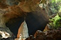 View inside sacred Sadan Cave in Hpa-An, Myanmar. Royalty Free Stock Photo