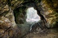 View inside an scary abandoned mine tunnel in Slovakia