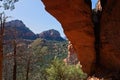 Soldier`s Pass Arch in the Red Rocks of Sedona, Arizona. Royalty Free Stock Photo