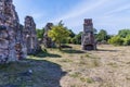 A view inside the southern wall of the ruins of Grace Dieu Priory in Leicestershire, UK