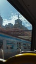 View inside a train overlooking Flinders Station, Melbourne Royalty Free Stock Photo