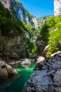 View inside the Verdon canyon from the Imbut path Royalty Free Stock Photo