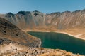 View inside of Volcano Nevado de Toluca National park with lakes inside the crater. landscape near of Mexico City