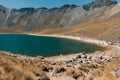 View inside of Volcano Nevado de Toluca National park with lakes inside the crater. landscape near of Mexico City