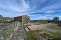 View of the inside walls and chappel of the Monsanto Castle, in the historic village of Monsanto Royalty Free Stock Photo