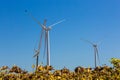 Installation of a wind turbine in wind farm construction site Royalty Free Stock Photo