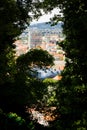 View on the interesting architecture of Graz, Austria, from the Schlossberg hill