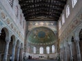 View of the interior of the Basilica of Sant`Apollinare in Classe in Ravenna, Emilia-Romagna