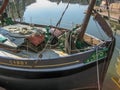 View of the interior of a boat, with fishing accessories and nautical Royalty Free Stock Photo