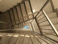 View of interior building staircase from top to bottom Royalty Free Stock Photo