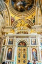 Interior decoration of St. Isaac`s Cathedral, Saint-Petersburg, Russia