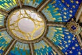 Interior dome in historic Almudena cathedral in Madrid, Spain.