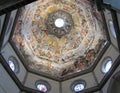 The interior paintings of the Florence Cathedral dome in Italy Royalty Free Stock Photo