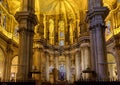 View of interior of Malaga cathedral, Spain.