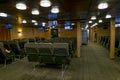 View of the interior of the passenger deck of the ferry