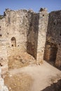 View of Interior rooms ar public baths at Aptera, Crete Royalty Free Stock Photo