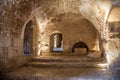 View at the interior of ruins of Arabic Fort Ajloun in Jordan Royalty Free Stock Photo
