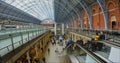 View of the interior of St Pancras station in London