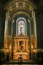 View of the interior of the St Stephen`s Basilica in Budapest. Royalty Free Stock Photo