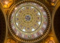 View of the interior of the St Stephen`s Basilica in Budapest. Royalty Free Stock Photo