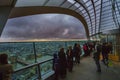 View from the interior top floor of Skygarden Known as the walkie talkie due to its unique distinctive shape, this skyscraper