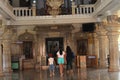 Devotees inside the Shanta Durga Temple in Goa, India, a famous temple of the Hindus