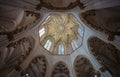 View of the internal dome of the Monastery of Batalha, Portugal. It is a Dominican convent in the civil parish of Batalha and is l