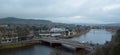 A view from Inverness castle, over the city on a winter morning