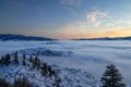 View of the inversion from Anarchist Mountain in Osoyoos, BC Royalty Free Stock Photo