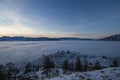 View of the inversion from Anarchist Mountain in Osoyoos, BC Royalty Free Stock Photo