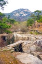View of Inwangsan Mountain, a rocky stream Royalty Free Stock Photo