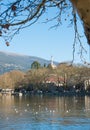 View of Ioannina city on lake Pamvotis,Grecce Royalty Free Stock Photo