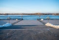 View of Irkutsk waterfront with Angara river in the morning.