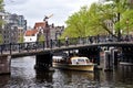 Iron bridge at Zwanenburgwal. Amsterdam. Netherlands-