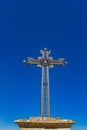 Iron cross in front of Chapelle des Penitents Blancs in Les Baux-de-Provence, France