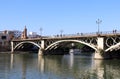 View of the Isabel II Bridge popularly called Puente de Triana in Seville, Spain.