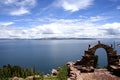 View from isla del sol Lake Titicaca