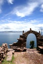 View from isla del sol Lake Titicaca