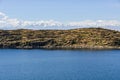 View of the Isla del Sol on Lake Titicaca in Bolivia