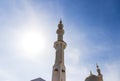 View of an islamic minaret of the mosque. Religion