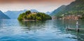 View of the island Comacina on Lake Como Royalty Free Stock Photo